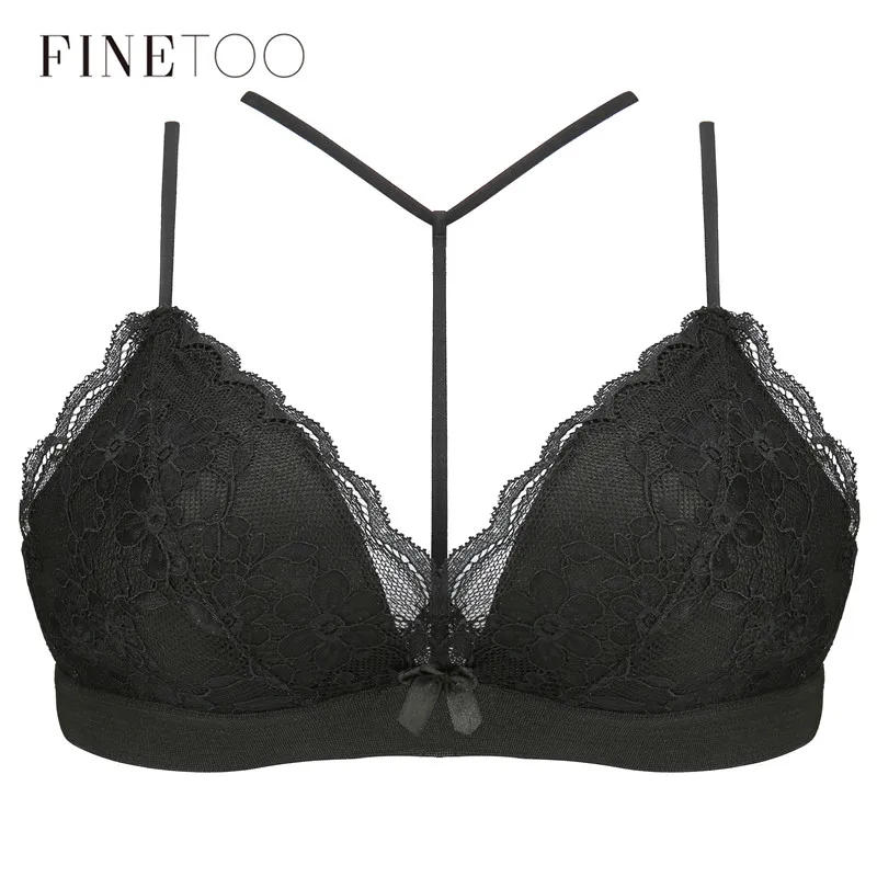 

Lace Bralette C Cup Bra Sexy Wireless Bras For Women Fashion Floral Racerback Bra Backless Underwear Wire Free Lingerie 42 44