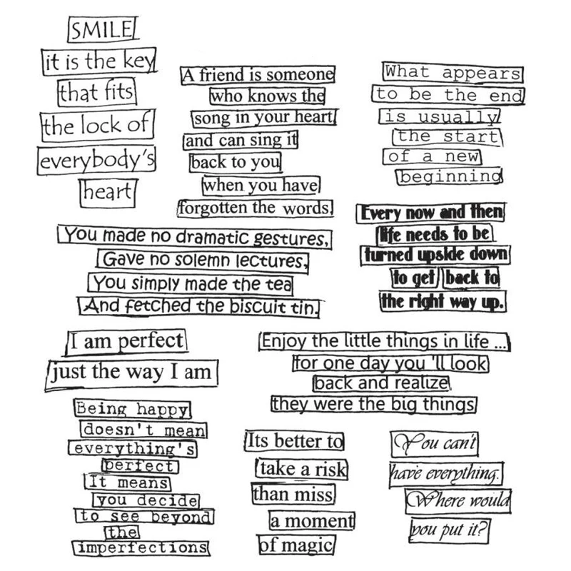 Buy Short Sentence Transparent Clear Stamp for DIY