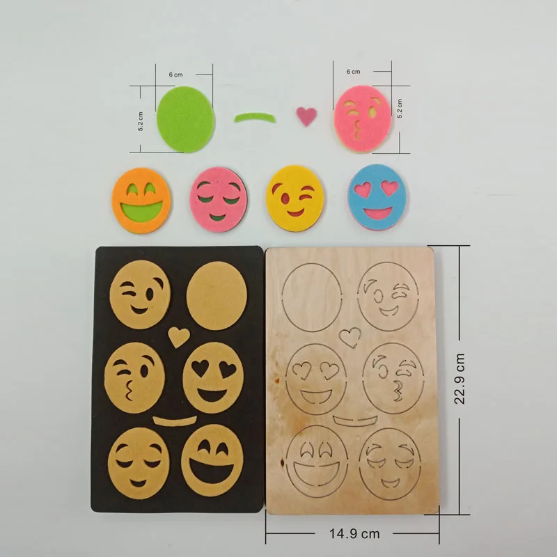 Smiley face muyu cutting die-- new wooden mould cutting dies for scrapbooking Thickness-15.8mm