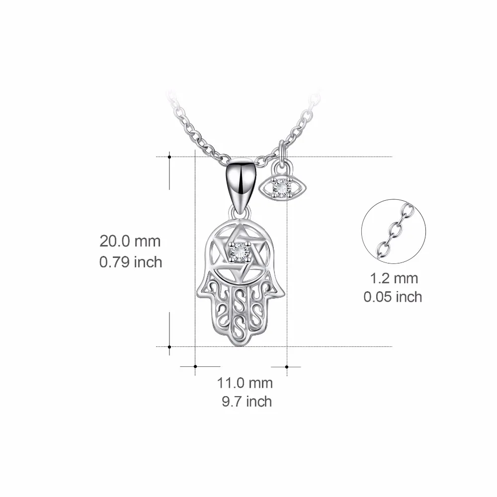 YFN 925 пробы Серебряное ожерелье с подвеской s Hand& Eyes ювелирное изделие подарок для женские серебряные ожерелья Ketting ожерелье мужские ювелирные изделия