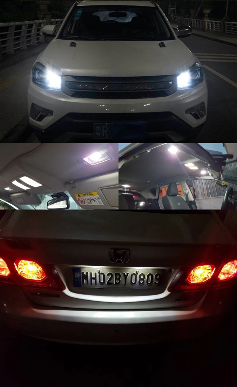 2x T10 W5W Автомобильный светодиодный сигнальная лампа COB интерьер светильник супер яркий 12V авто чтения ствол Чемодан боковой двери фонарь освещения номерного знака, белый цвет