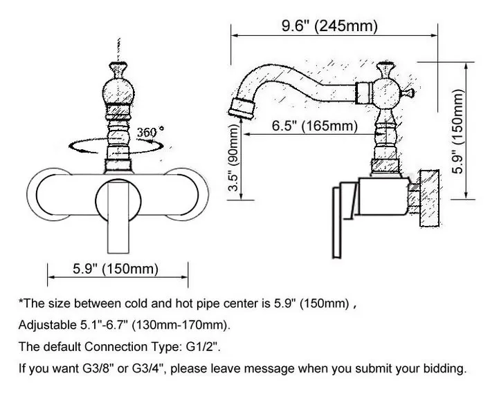 Antique Red Copper Brass Wall Mounted Bathroom Kitchen Sink Faucet Swivel Spout Mixer Tap Single Handle Lever anf935
