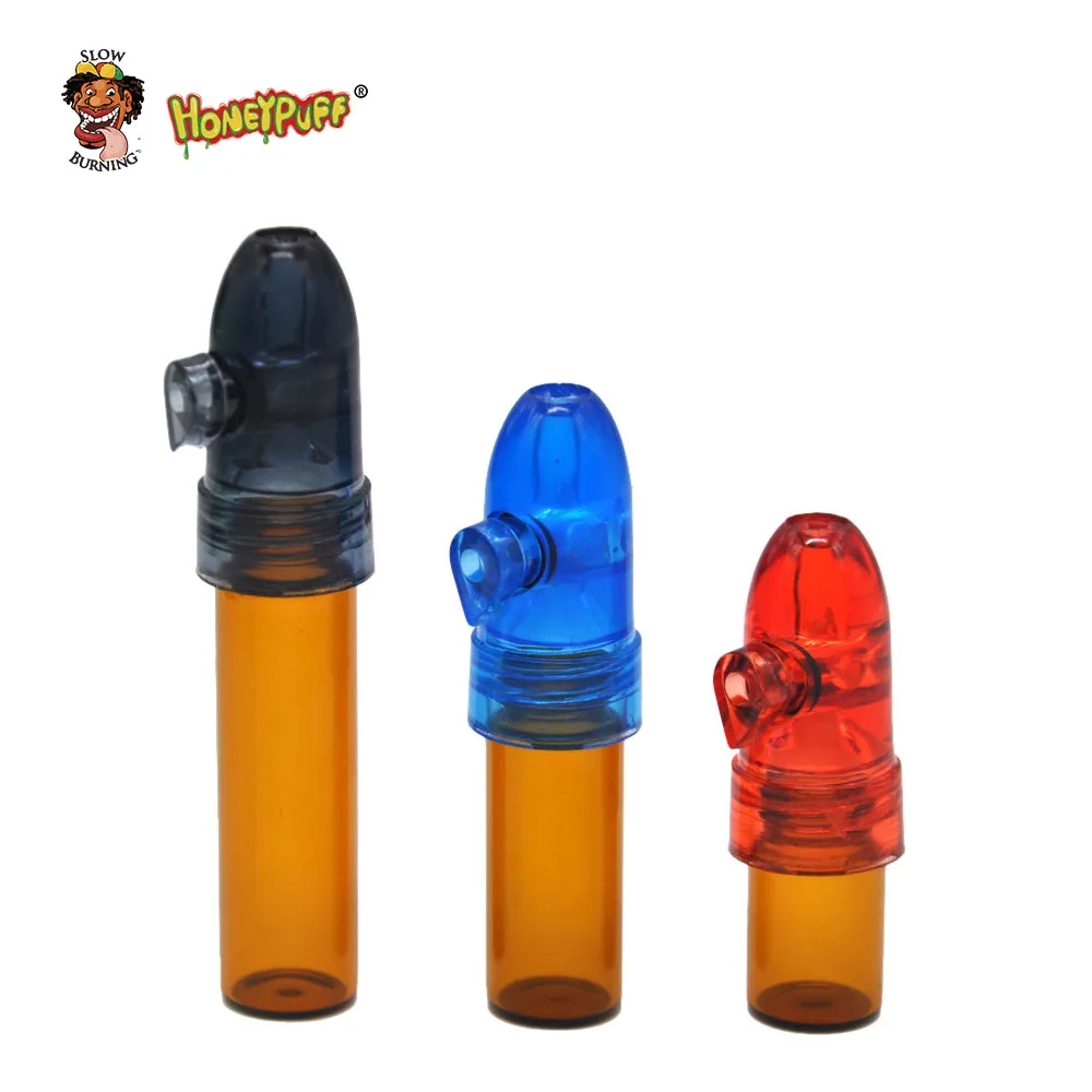 HONEYPUFF 1 шт стеклянная бутылка 53 мм/67 мм/82 мм Snuff диспенсер пуля ракета Snorter Sniffer цвет