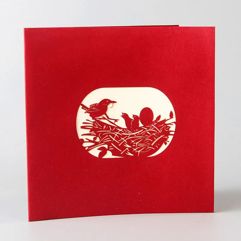  3D Laser Cut Handmade Love Nest Paper Invitation Greeting Cards PostCard Teachers' Day Mother's Day - 32792714392
