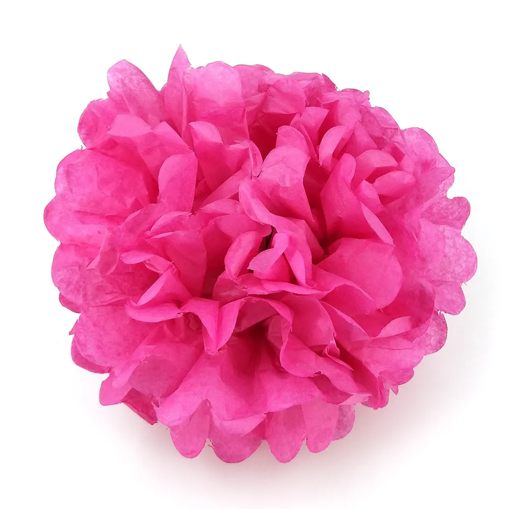 Домашний Декор 5 шт. помпон тканевая бумага Pom Poms Цветочные шарики для Свадебный декор для комнаты вечерние принадлежности Бумага для рукоделия цветок - Цвет: hot pink