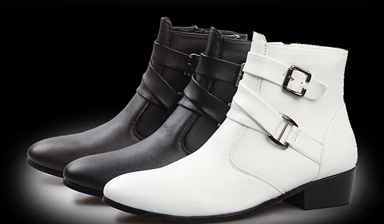 Повседневные мужские модные осенние ботильоны в британском стиле; мужские кожаные ботинки на каблуке с острым носком; полуботинки; модная мужская обувь