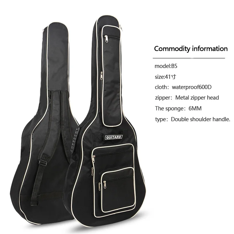 Baratos Funda para guitarra impermeable con relleno completo de 41 pulgadas suave música acústica clásica bolsa