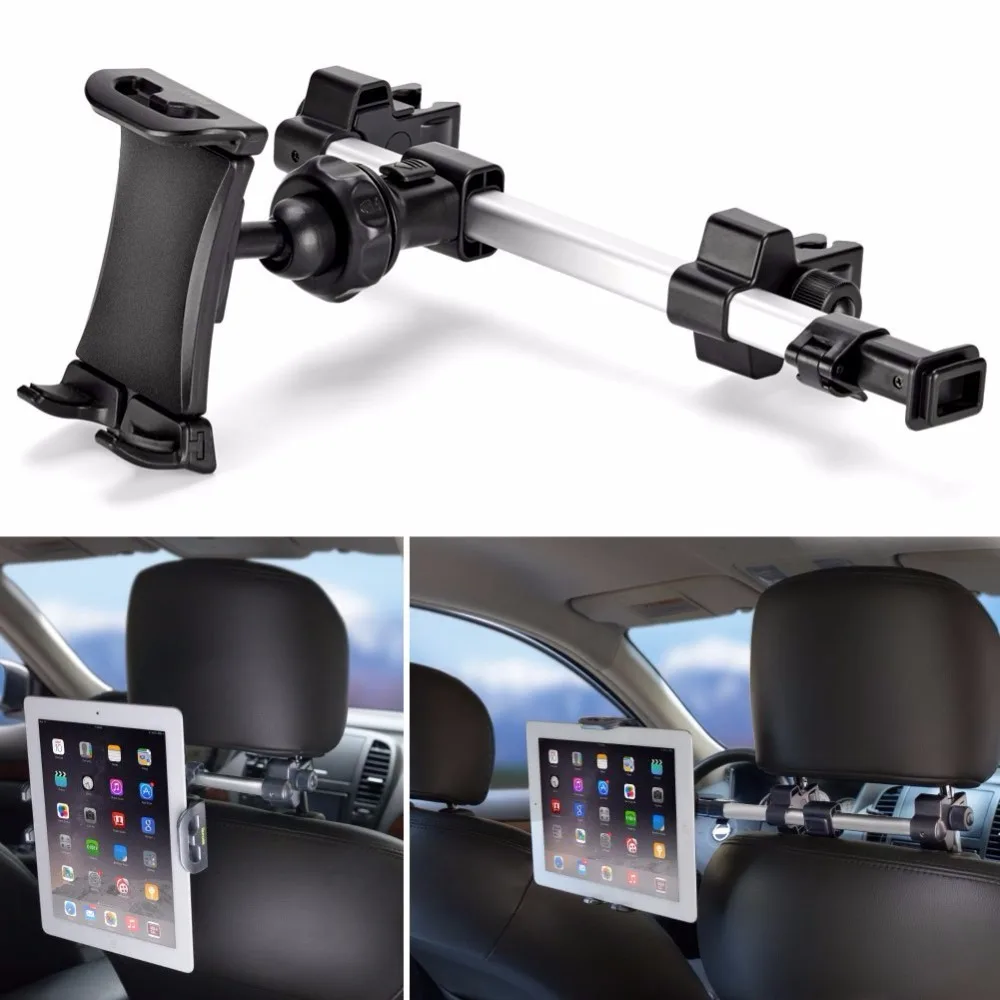 Car Headrest Mount Holder Tablet Car Back Seat Stand Dual Position Adjustable 360 Rotation Bracket for iPad air/mini2/3/4