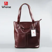 WHORSE Hot Cowhide Handbags Big Tote Brand Vintage Women Handbag Genuine Leather Women s Shoulder