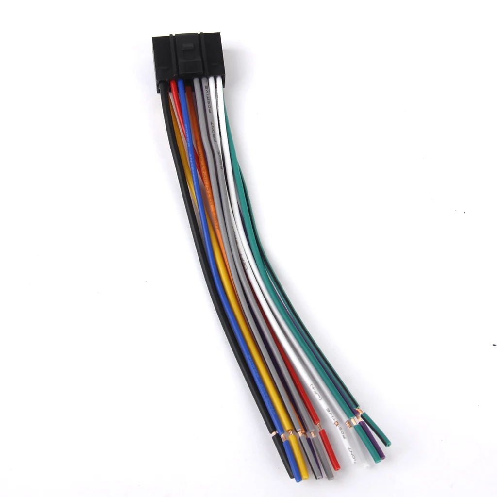 1 Pcs 16cm Car Radio Stereo Wire Harness Plug Cable With 16 Pin Connector For Kenwood Meets EIA Color Codes