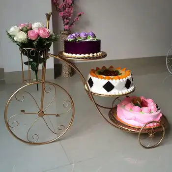 3 Tier Bicycle Shape Cupcake Stand Tray Rack Display Holder Desserts Decor Wedding Birthday Multilayer Desert Three Layer