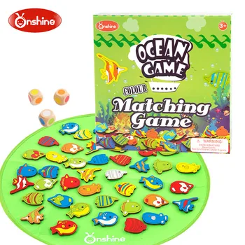 

Onshine Children color matching game for ocean animal candy wooden memory chess matching game parent-child interaction toys 3Y+