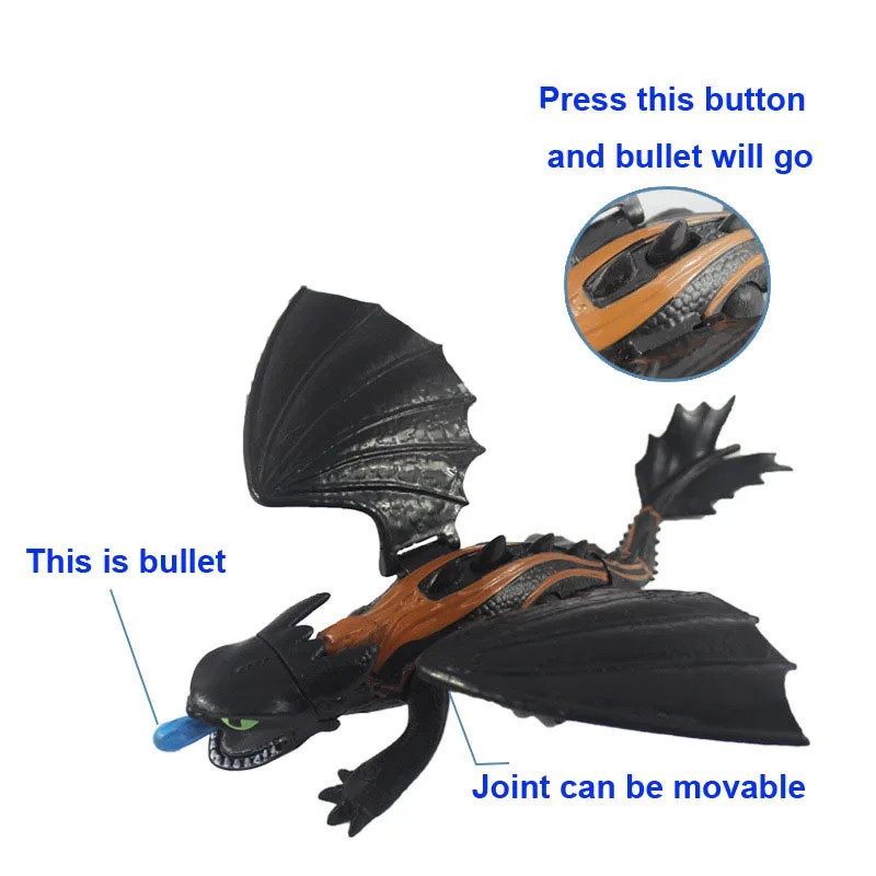 How To Train Your Dragon 3 Toothless Dragon Figures Doll Night Fury Light Fury Action Figure Toys Children Kids Gift