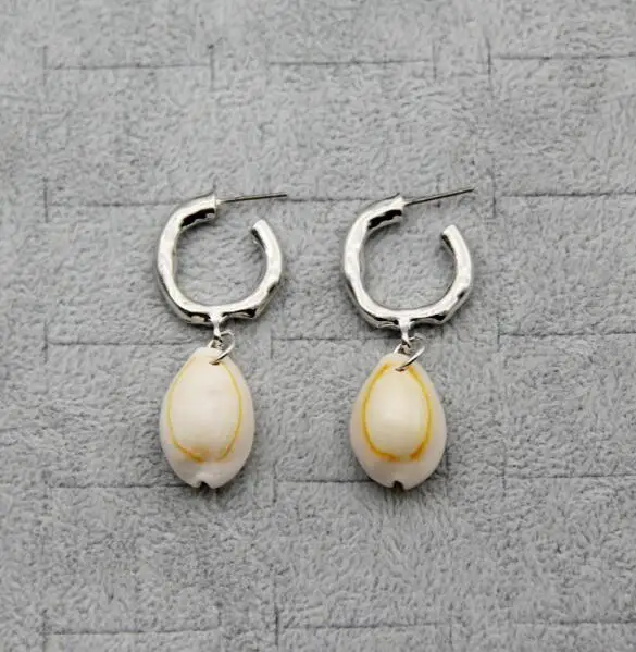 Fashion 2019 Natural Sea Shell Drop Earrings For Women Colorful Painted Shell Beads Pendant Earring Summer Beach Jewelry Brincos SHBE-E02