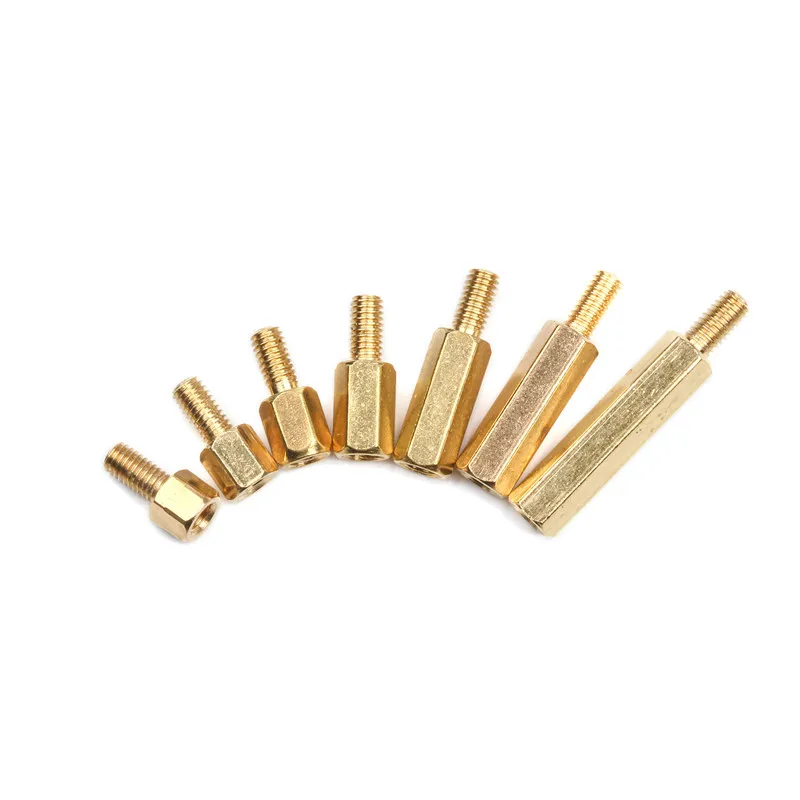 

50Pcs/Lot Hex Head Brass Spacing Screws M3*3/4/5/6/8/15/20mm+6mm Threaded Pillar PCB Computer PC Motherboard StandOff Spacer