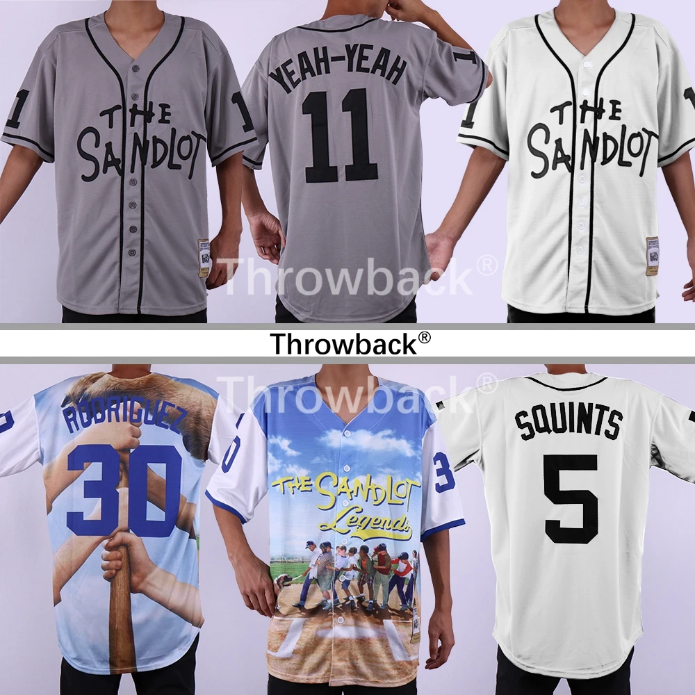 

Throwback The Sandlot Benny 'The Jet' Rodriguez Baseball Jersey Michael 'Squints' Palledorous Alan 'Yeah-Yeah' McClennan Jersey