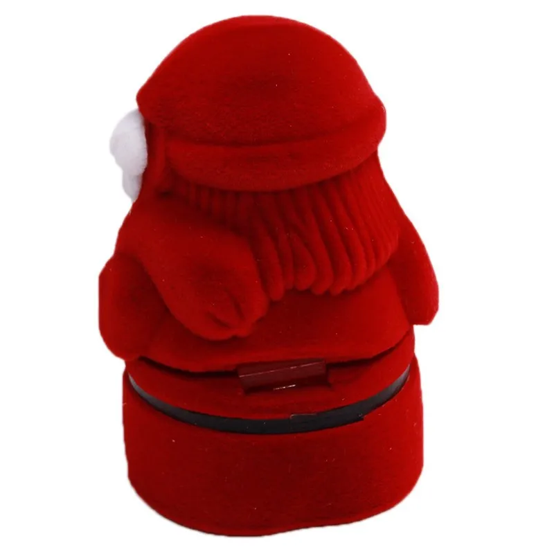 Дизайн Санта-Клауса, серьги для ушей, Вельветовая коробочка для сережек, Красный Футляр, контейнер, держатель, шкатулка, рождественский подарок, коробка