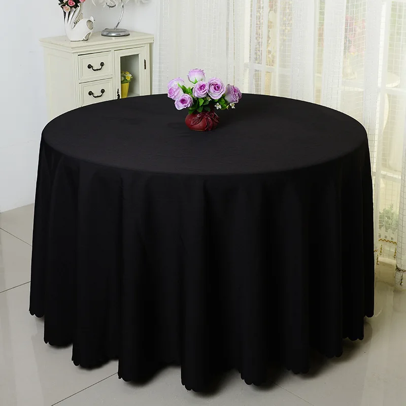 WedFavor 10 шт. полиэстер скатерти для круглых столов свадебные скатерти Банкетный обеденный стол чехлы для отеля вечерние украшения события - Цвет: Black