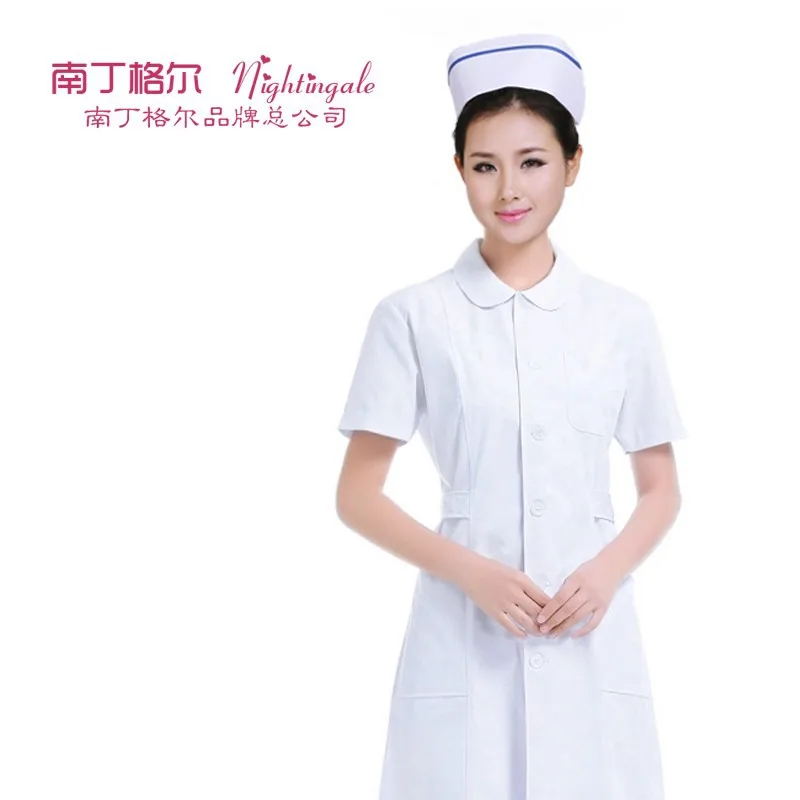 

nurse uniform short sleeve coat cotton white coat nurse costume uniform doctor overall protective coat
