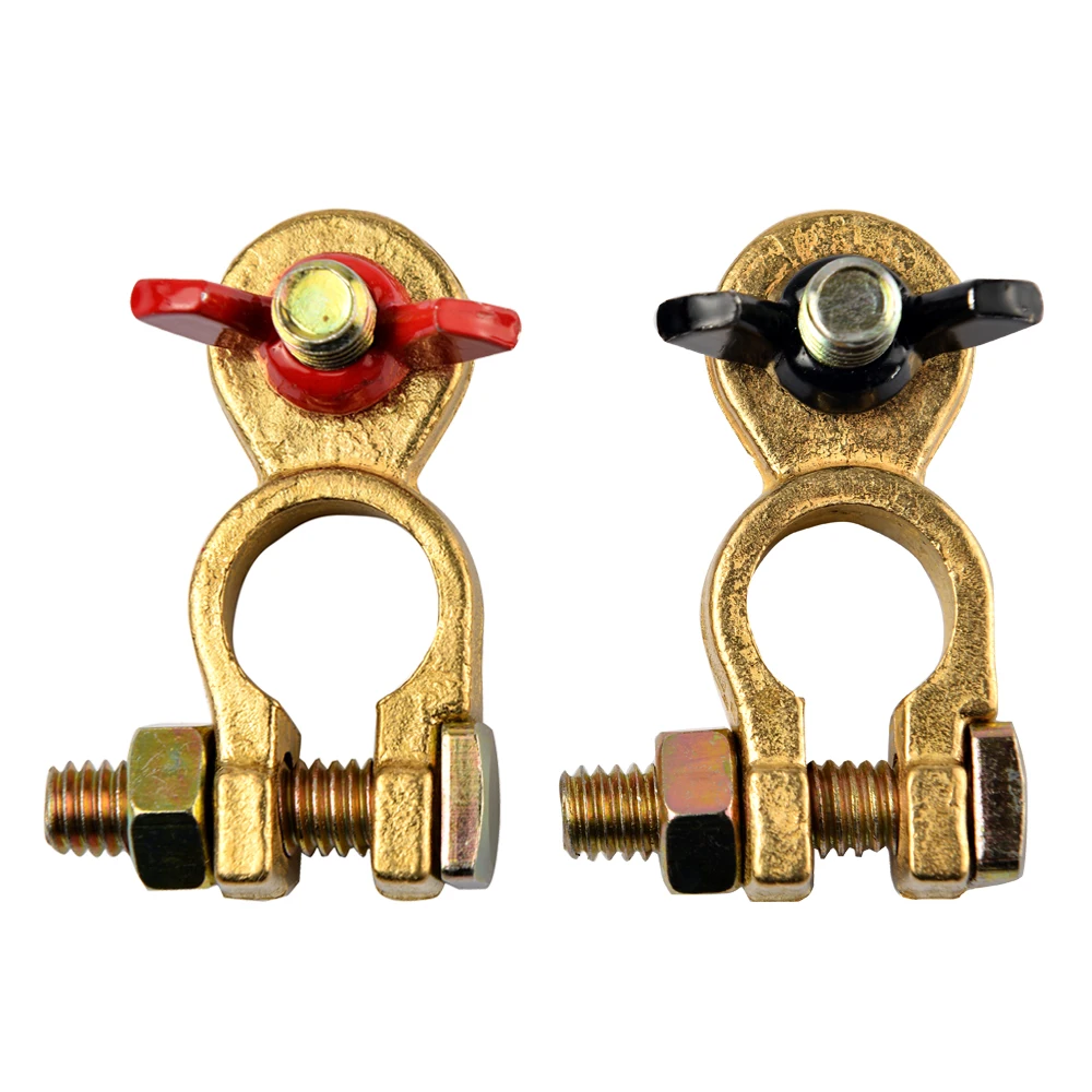 

1 pair Battery Terminals Connectors with Wing Nut 12 / 24V Battery Clamps