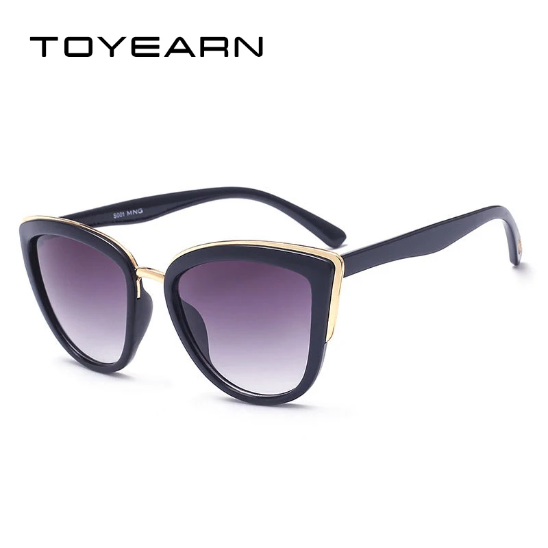 TOYEARN Роскошные брендовые дизайнерские сексуальные женские солнцезащитные очки кошачий глаз женские винтажные градиентные солнцезащитные очки для женщин oculos de sol UV400
