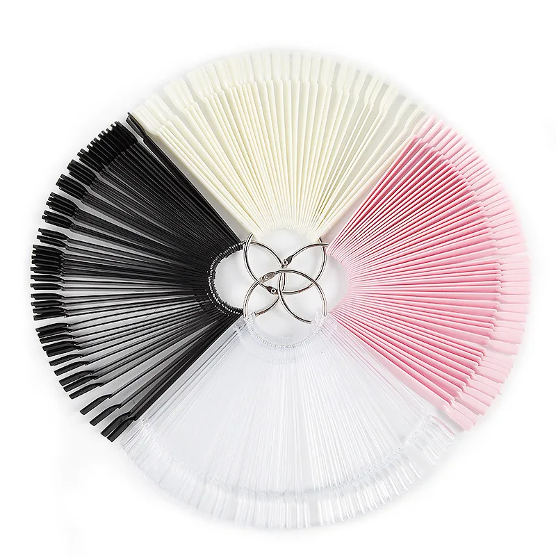 

ROSALIND 4 Colors False Nail Tips 50 Pcs/Piece Decoration Practice Full Card Nail Art Display False Nail