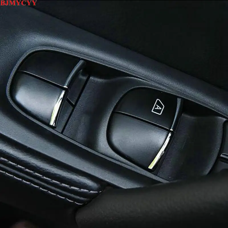 BJMYCYY наклеиваемого покрытия для автостайлинга из ABS 7 шт./компл. автомобильный стеклоподъемник кнопки украсить блестками для Nissan Qashqai J11- автомобильные аксессуары