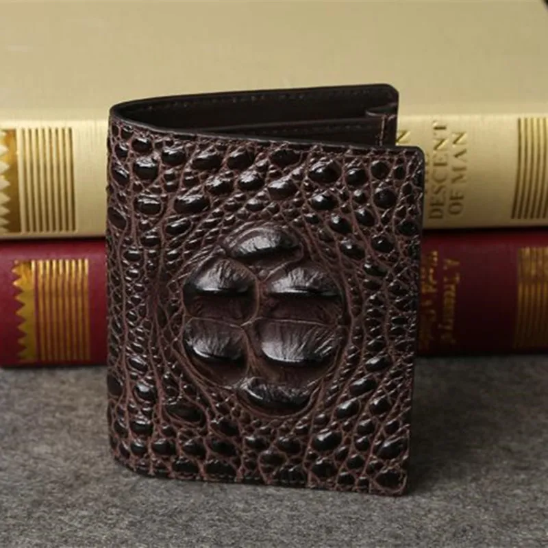 Men's wallet Crocodile bone Crocodile skin Men's wallet British style Leather wallet Crocodile tail bone wallet Man 005tb