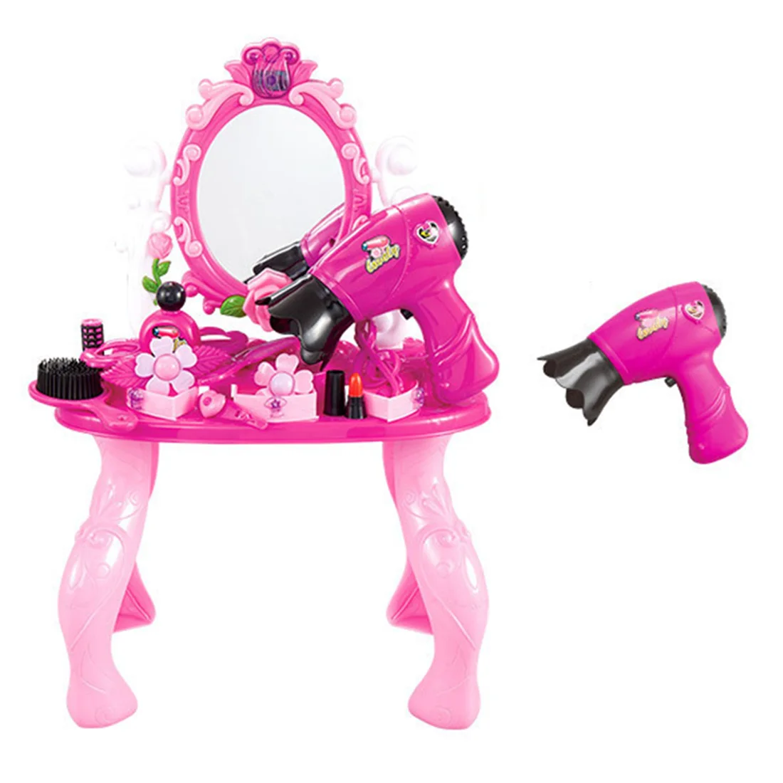 remarkable Hot Sale 12Pcs Children Pretend Play Kid Make Up Toys Girl Dressing Table Toy Dresser Playset With