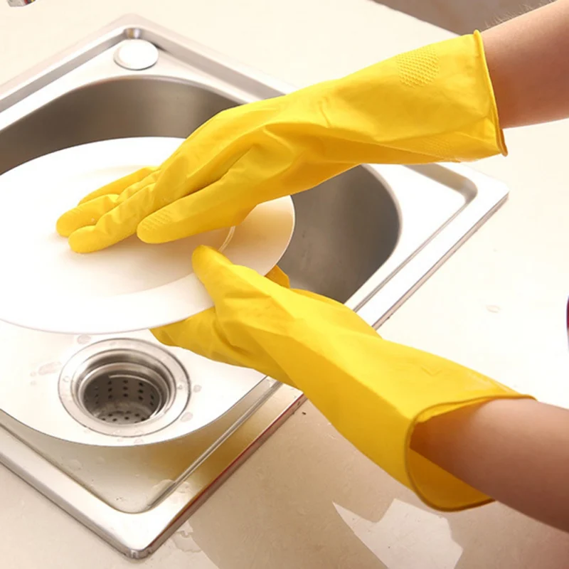 

Warm Dishwashing Glove Cleaning Latex Rubber Gloves Kitchen Anti Skid Waterproof Household Glove