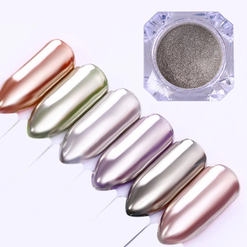 

Champagne Silver Gold Mirror Nail Glitter Shimmer Nail Art Chrome Pigment Powder Dust Glitters Manicure Decorations