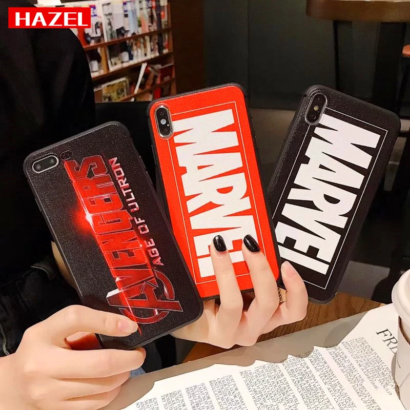

Fashion Marvel Avengers Phone Cover Case for iPhone X 7 plus Luxury personality soft shell for 6 6s 8 plus XS MAX XR Phone Coque