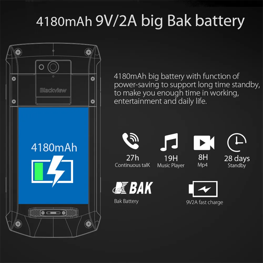 Blackview BV8000 Pro 5,0 "смартфон IP68 Водонепроницаемый MTK6757 Восьмиядерный 6 ГБ ОЗУ 64 Гб ПЗУ 16 МП 4G Android 7,0 телефон