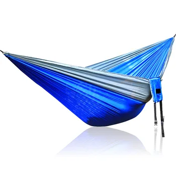 

Gray Blue Gray Nylon Hammock 300*200cm Outdoor furniture Loading 350KG