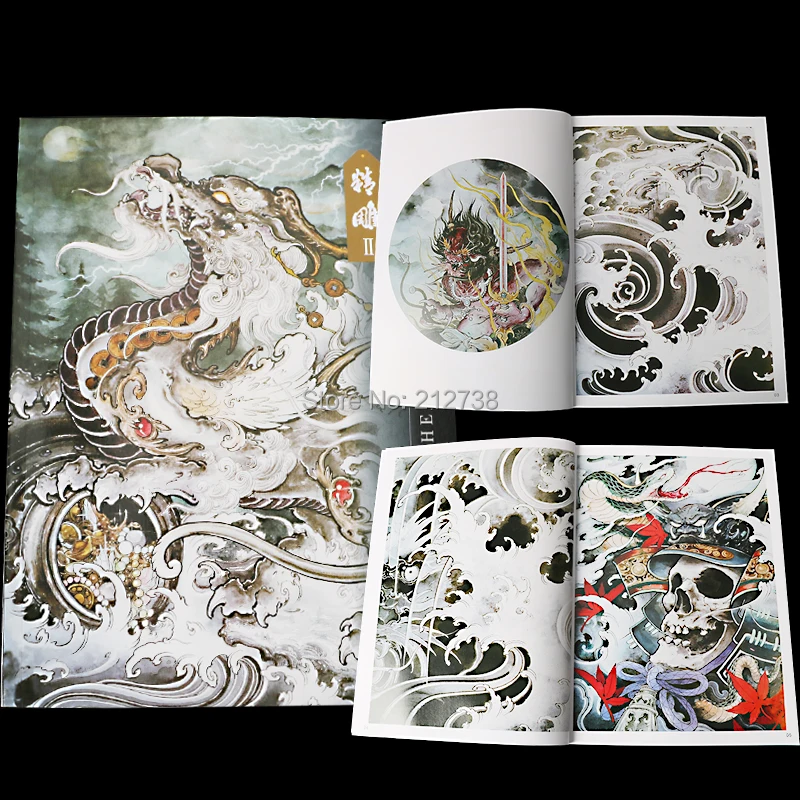 Новая резная книга с татуировками Canglong Lion Kirin Rui животное змея искусство ручной