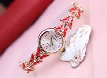 Butterfly Necklace Women Ladies Chain Black White Pink Girl Chain Bracelet Stainless Steel Wrist Watch