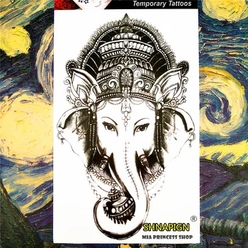 

SHNAPIGN Black like God Temporary Tattoo Body Art, 12*20cm Flash Tattoo Stickers, Waterproof Fake Tatoo Henna Tatto Wall Sticker