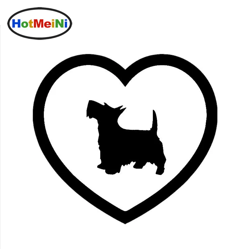 

Production Scottish Terrier Dog Love Heart Graphic Silhouette Car Sticker for Window Bumper Door Laptop Vinyl Decal 10 Colors