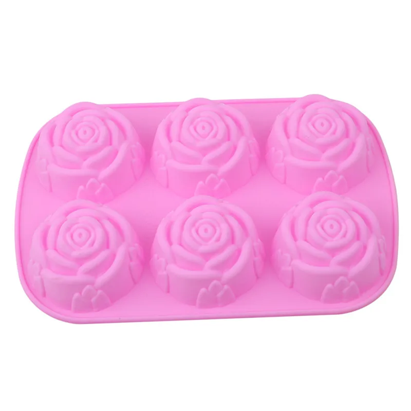 Silicone mold rose shape Handmade flower decoration cake chocolate jelly pudding clay craft mould DIY tools | Дом и сад