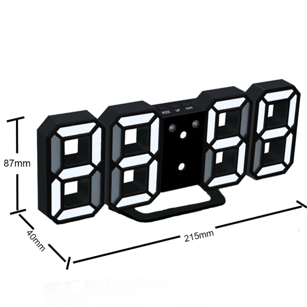 EAAGD 1 комплект светодиодный цифровой будильник обновленная версия 8888 настенные часы можно регулировать светодиодный автоматически яркость в ночное время