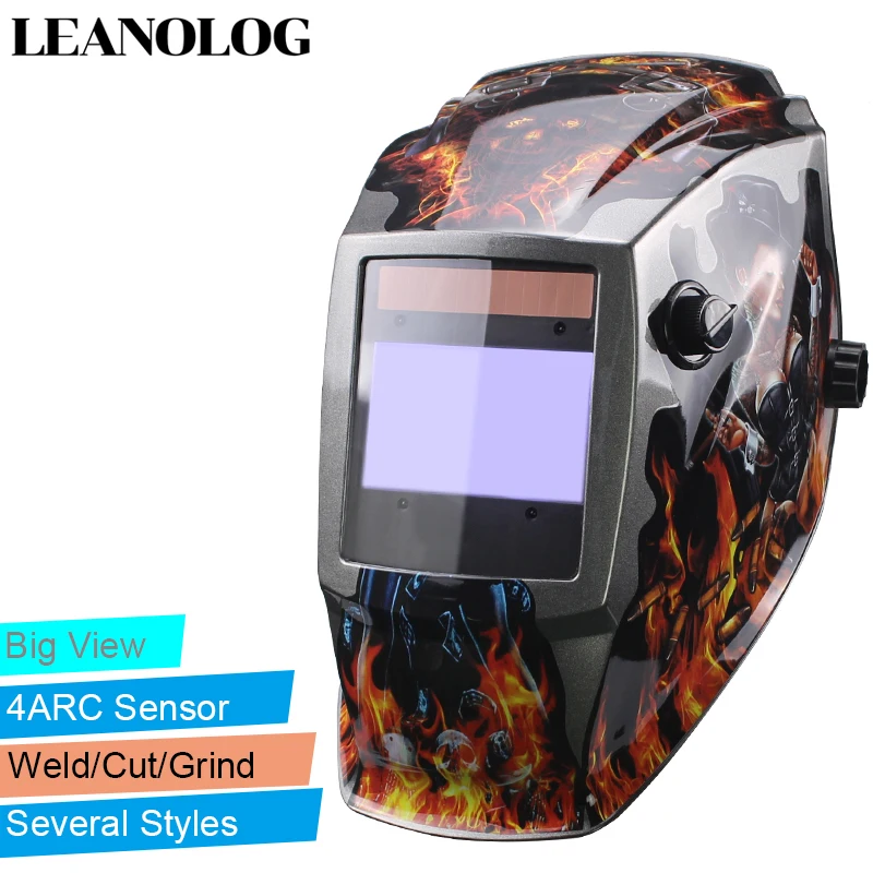 

Pro Rechangeable Battery 4 Arc Sensor Solar Auto Darken/Shading Grinding Tig Arc Big View Welding helmet/Welder Goggle/Mask/Cap