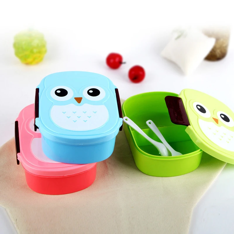 

Children Bento Box With Fork Sealed Mess Tin Dinner Pail Lunch Box Fruit Crisper Food Container