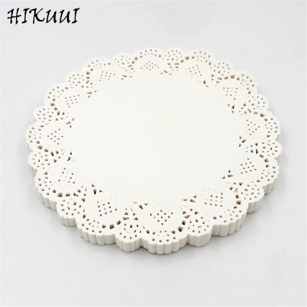 140pcs 8.5 Inch Round Lace Cake Paper Mat Hollowed Crafts Plate Paper