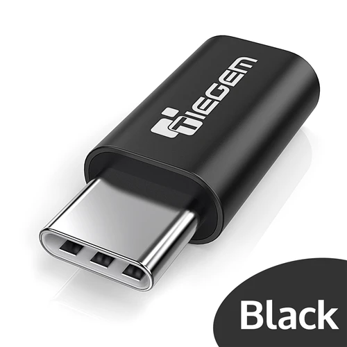 Адаптер TIEGEM usb type C к адаптеру Micro USB Быстрый конвертер OTG type-C для nintendo Switch OnePlus 5 NEXUS 5X6 P LG G5 sony - Цвет: Черный