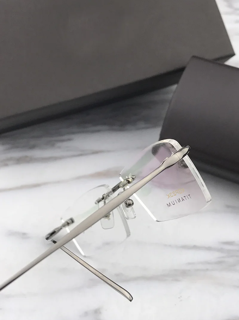 Cubojue Unisex Rimless Square Titanium Reading Glasses Lifestyle