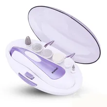 6 в 1 Электрический маникюрный набор для ногтей фиолетовый маникюрный набор для рук и ног с питанием от аккумулятора с турчем KM-3522