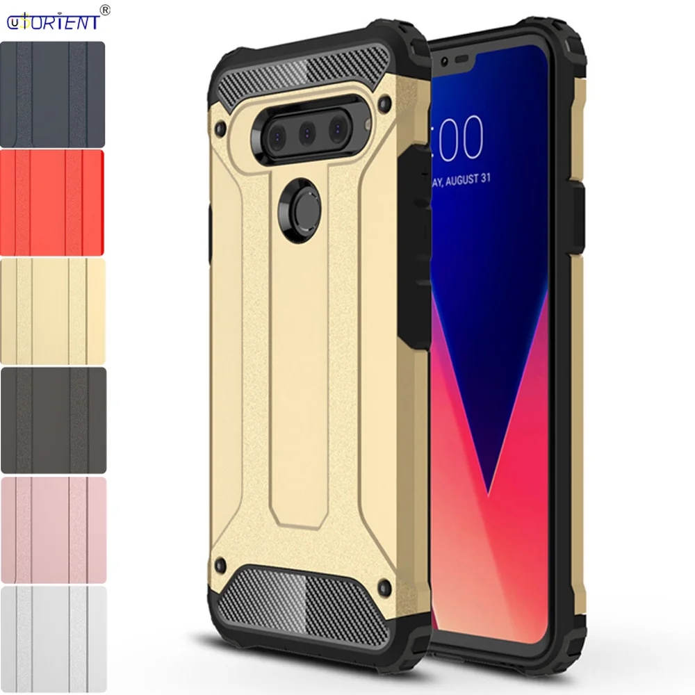 

LG V40 ThinQ Hybrid Shockproof Armor Back Case LGV40 LG V 40 Thin Q Hard PC and TPU Bumper Cover LMV405UA V405QA7 Phone Funda
