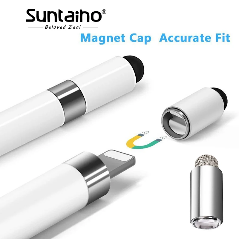

Suntaiho Stylus Pencil Cap Magnetic Tip for Apple Pencil Pen Case With Conductive for iPad Pro 10.5 9.7 12.9 Pen cap Accessory