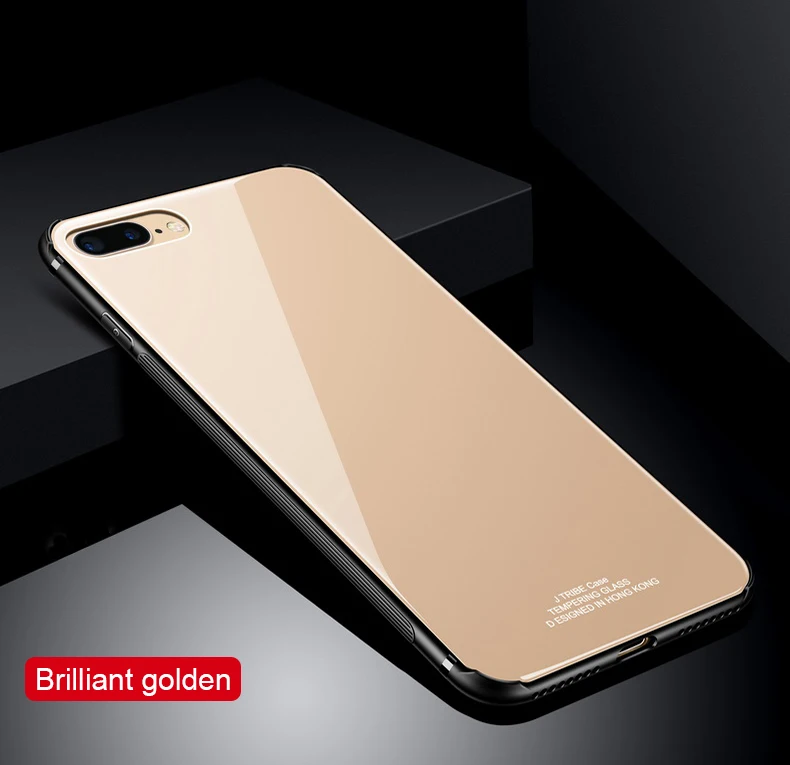 Tempered Glass For Iphone XS Max XR X 8 7 Plus Solid Color Luxury Case Cover Soft TPU Edge Case For Iphone 7 6S 6 Coque