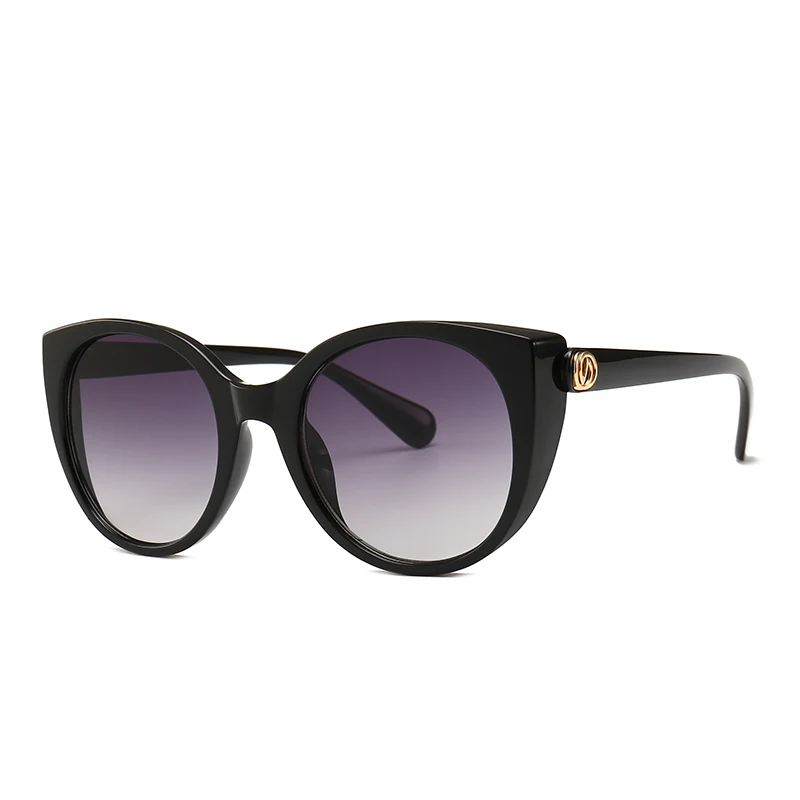 TOYEARN Роскошные брендовые дизайнерские новые модные женские солнцезащитные очки кошачий глаз женские винтажные градиентные солнцезащитные очки для женщин UV400 - Цвет линз: C01 Black